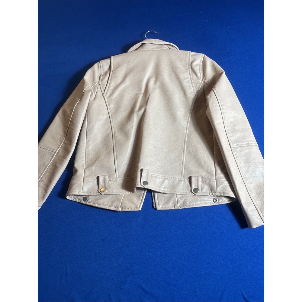 Zara Girls Size 13/14 Baby Pink Faux Leather Biker Motorcycle Jacket Stylish - Picture 10 of 14
